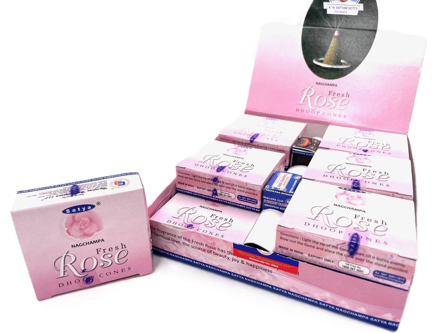 Satya Nag Champa Kegel – Frische Rose