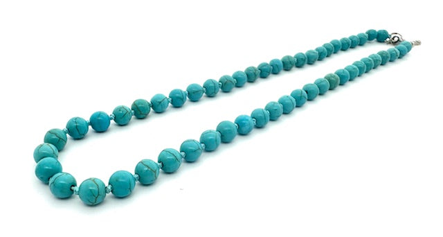 Groothandel – 8 mm Turkoois Kralenketting (zonder doosje)