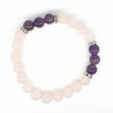 8mm Armband met Cadeaudoos - Rozenkwarts en Diamant