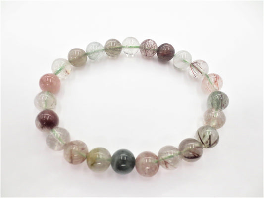 8 mm Rutilquarz Edelsteinarmband – Geschenkbox Inklusiv