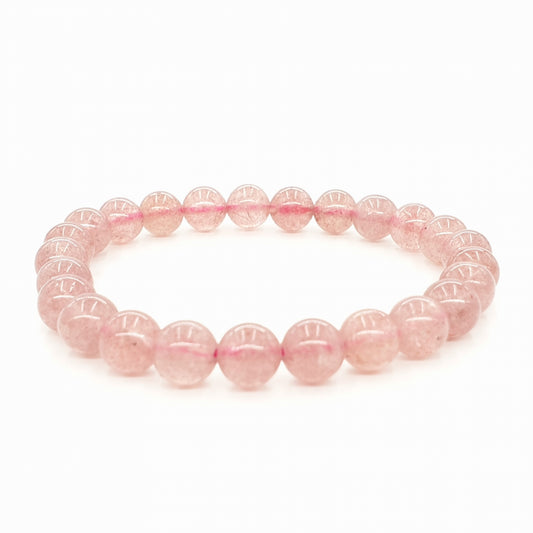 8 mm Erdbeerquarz Edelsteinarmband – Geschenkbox Inklusiv