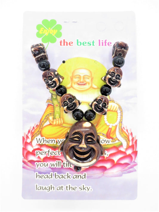 Grohandel - Braune lchelnde Buddha-Kopfkette