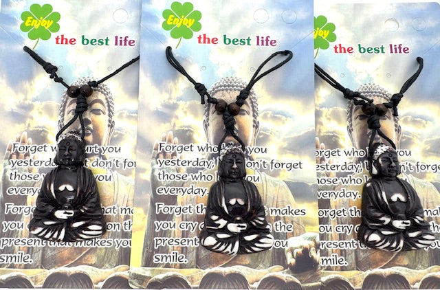 Bruine Meditation Boeddha Hanger Ketting