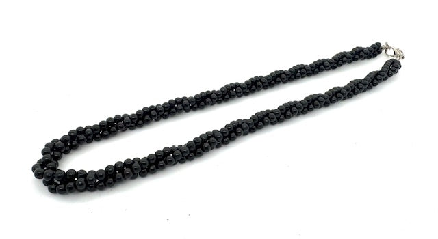 Großhandel Elegante Schwarz Onyx Geflochtene Perlenkette