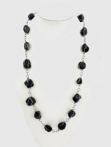 Poliertes Edelstein-Ketten Drahtgewickelt – Onyx