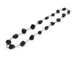 Poliertes Edelstein-Ketten Drahtgewickelt – Onyx