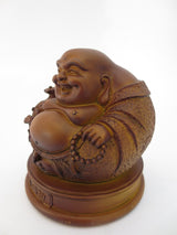 Braune Lachender-Buddha-Statue