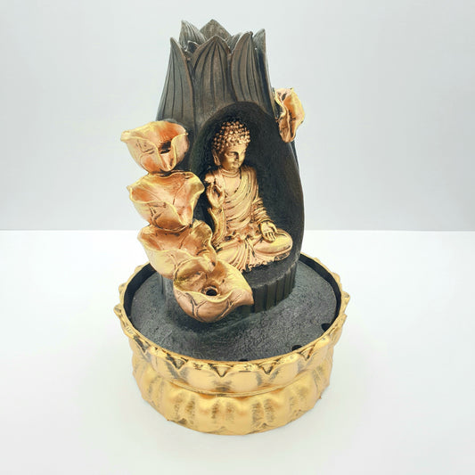 Meditation LED-Beleuchtung Buddha im Lotus-Brunnen klein (2292)