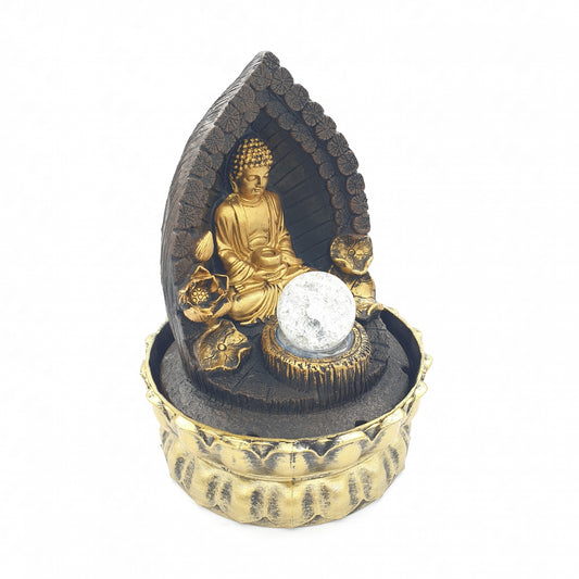 Meditation LED Beleuchtung Buddha in Wand Goldbrunnen Klein (16094)