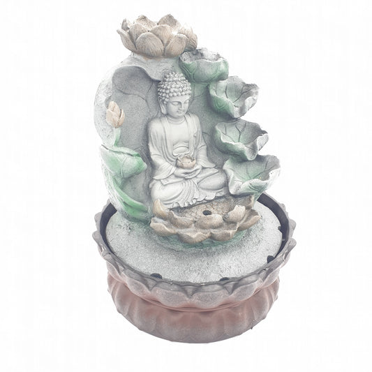 Meditation Led Beleuchtung Buddha mit Blumenbrunnen Klein (1989)
