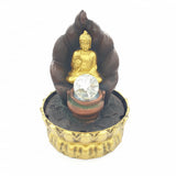 Meditations-LED-Beleuchtung Buddha mit Topf aus Goldbrunnen klein (16070)