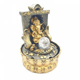 Meditations-LED-Beleuchtung Ganesha in der Wand und Münzen Goldbrunnen klein (16097)