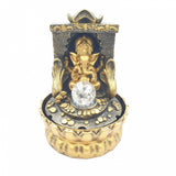 Meditations-LED-Beleuchtung Ganesha in der Wand und Münzen Goldbrunnen klein (16097)