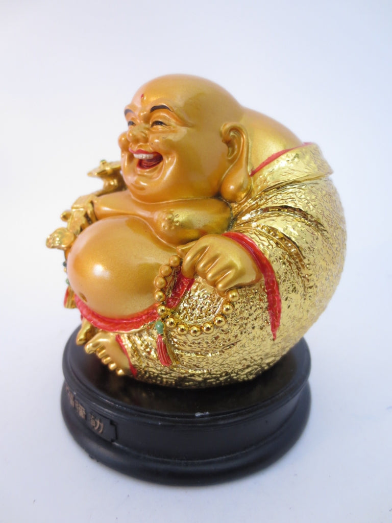 Goldene Lachender-Buddha-Statue