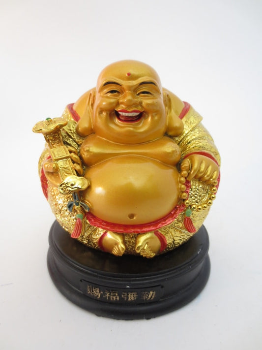 Goldene Lachender-Buddha-Statue