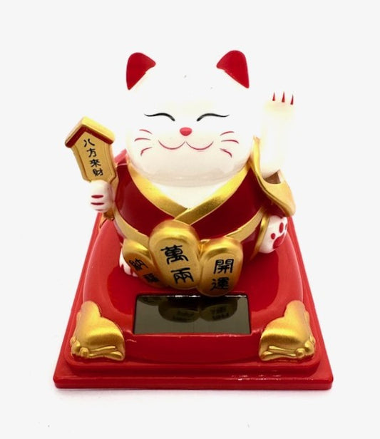 Großhandel Solar-Powered Maneki-Neko Glückskatze - Rot