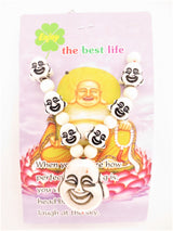 Grohandel - Weie lchelnde Buddha-Kopfkette