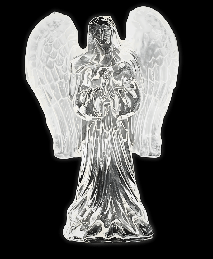 Betender Engel aus Kristallglas – 14 cm (Mittlere)