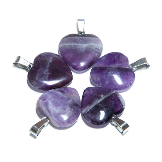 Herz Anhnger Grohandel - Amethyst (5st)