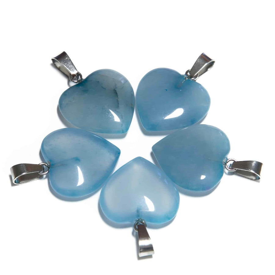 Herz Anhnger Grohandel - Blauer Opal (5st)