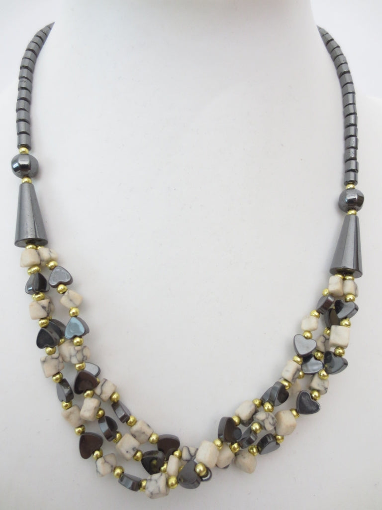 Hämatit Hartkette Howlith weiß