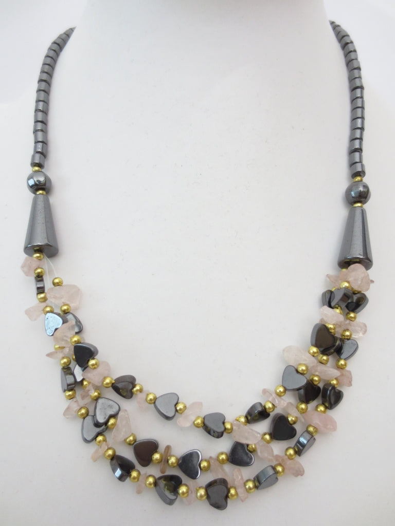 Hämatit Hartkette Rosenquarz