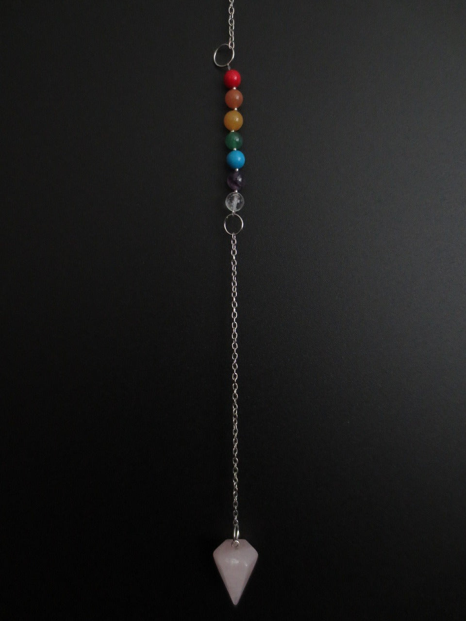 7-Chakra-Pendel aus Bergkristall