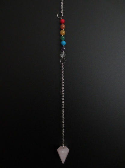 7-Chakra-Pendel aus Bergkristall