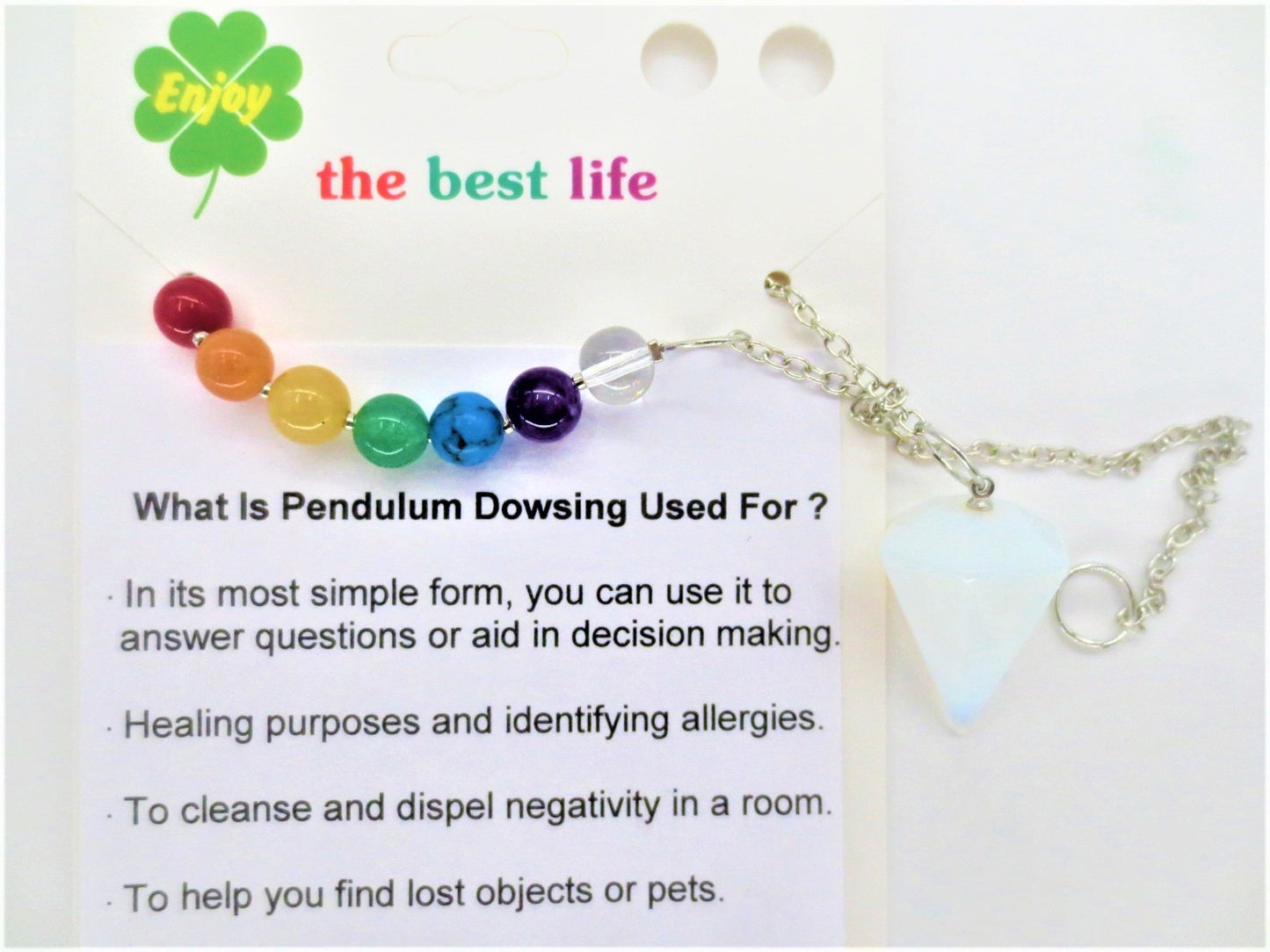 7-Chakra-Pendel aus Opalit