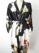 Japanischer Kimono lang schwarz