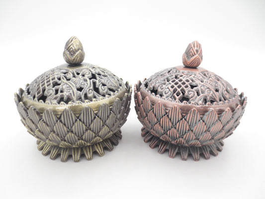 Roter Antiker Tibetisch Lotus-Räucherbrenner (Klein)