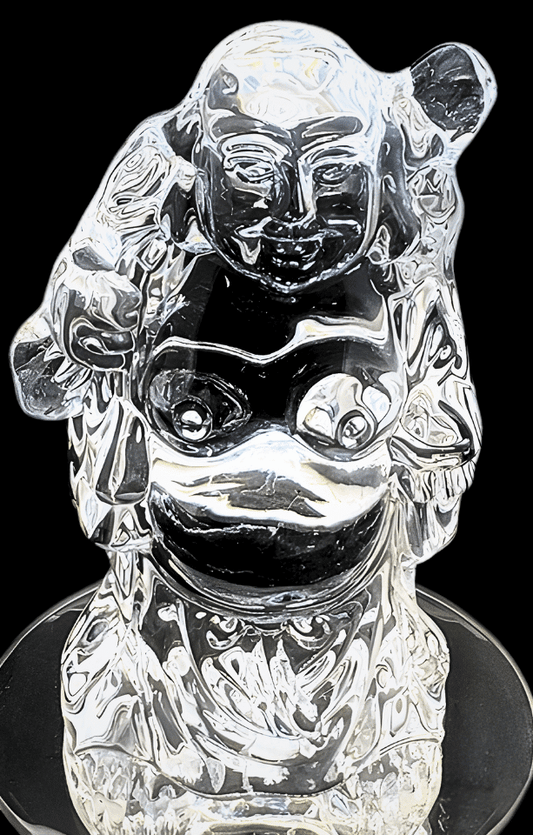Kleiner stehender Happy-Buddha aus Kristallglas – 7,3 cm