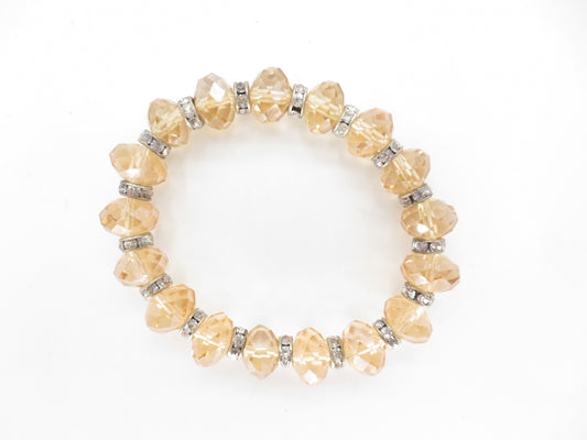 Elegantes Armband mit gelben Kristallperlen und Diamanten