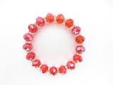 Elegantes Armband aus roten Kristallperlen mit Diamanten