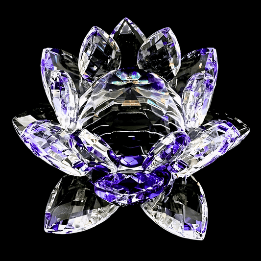 Kristall-Lotus Lila 14 cm (groß)