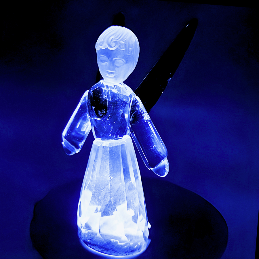 Kristallglas Engel-Statue stehend – Grün (12 cm)