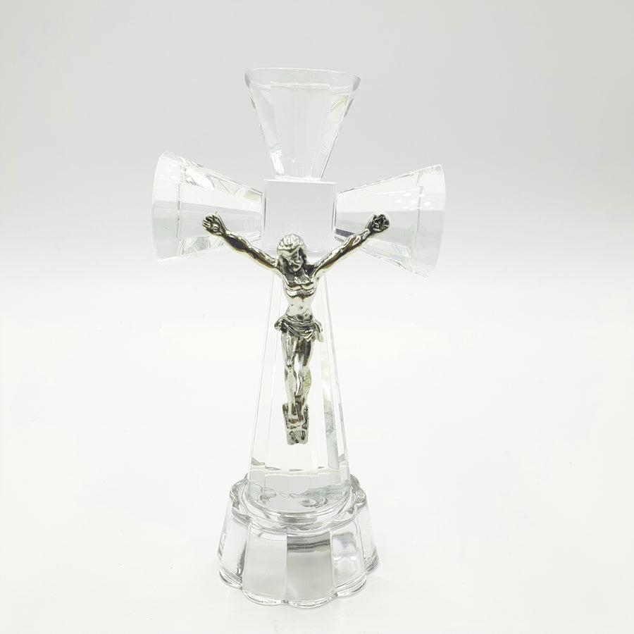 Kruzifix aus Kristallglas mit Jesus – 13,5 cm