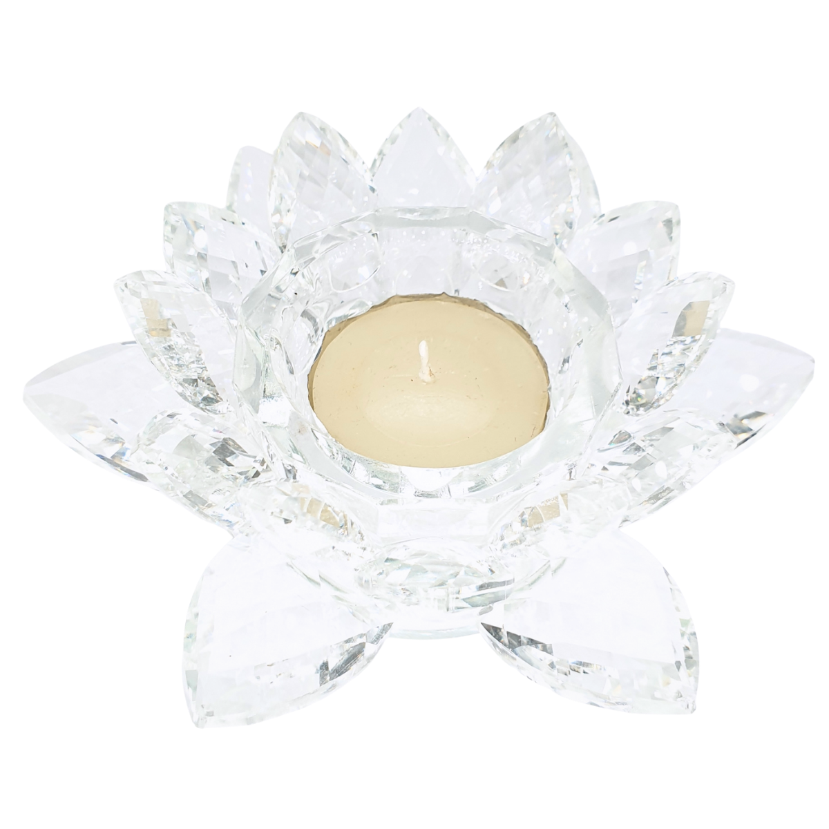Kristall-Lotus Teelichthalter 11 cm