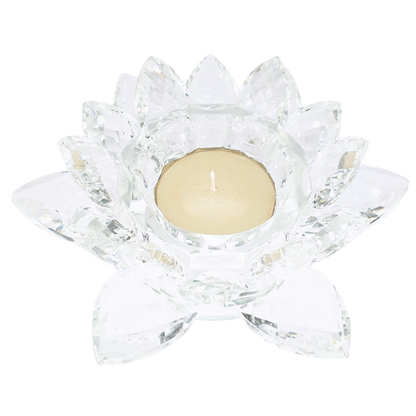 Kristall-Lotus Teelichthalter 11 cm