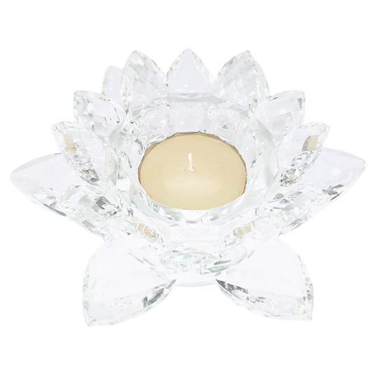 Kristall-Lotus Teelichthalter 11 cm