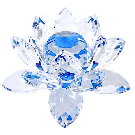 Kristall-Lotusblüte Blau 10 cm (klein)