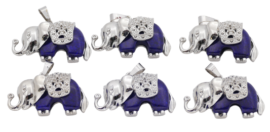 Lapis Lazuli Olifant Edelsteen Kleiderbügel (Set von 6 Stück)