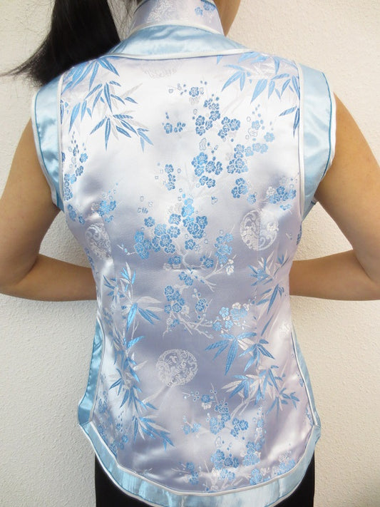 licht blau mit blumen Damen Tops