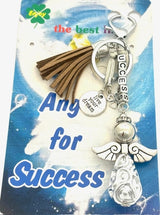 Hellbraun "SUCCESS" Angel Schlüsselanhänger mit Quaste