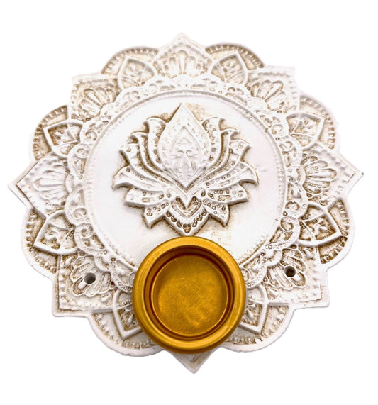 Weißer Lotus-Räucherhalter für Stäbchen &amp; Kegel Set (6 stück)