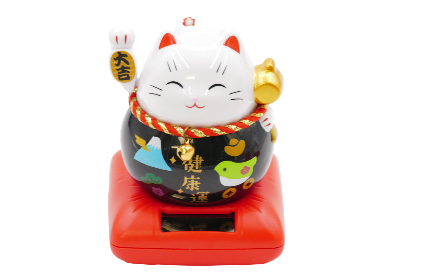 Lucky Cat Solar Light mit zweiseitigem rechtem Arm - Schwarz