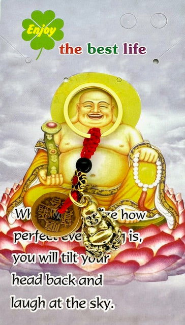 Glücksmünzen-Buddha-Schlüsselanhänger (Gold)