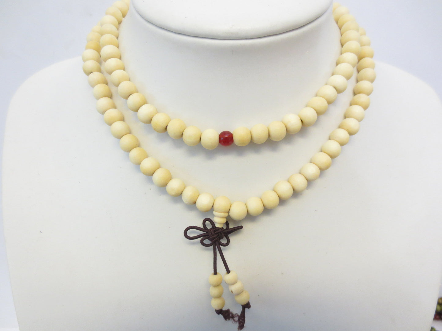 Mala Gebedsketting Creme Sandalhout 8mm