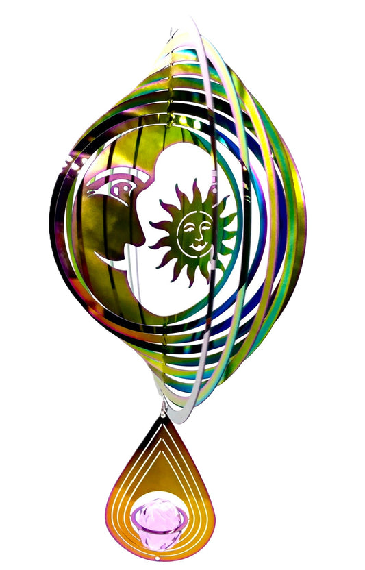 Mittlerer Cosmo Windspinner Sonne &amp; Mond - Regenbogentropfen