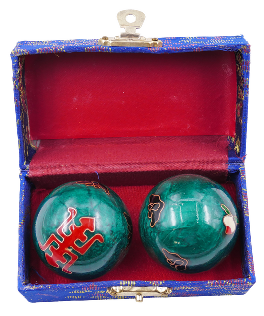 Meridiankugeln grün mit Long Life Zeichen - 3.5cm